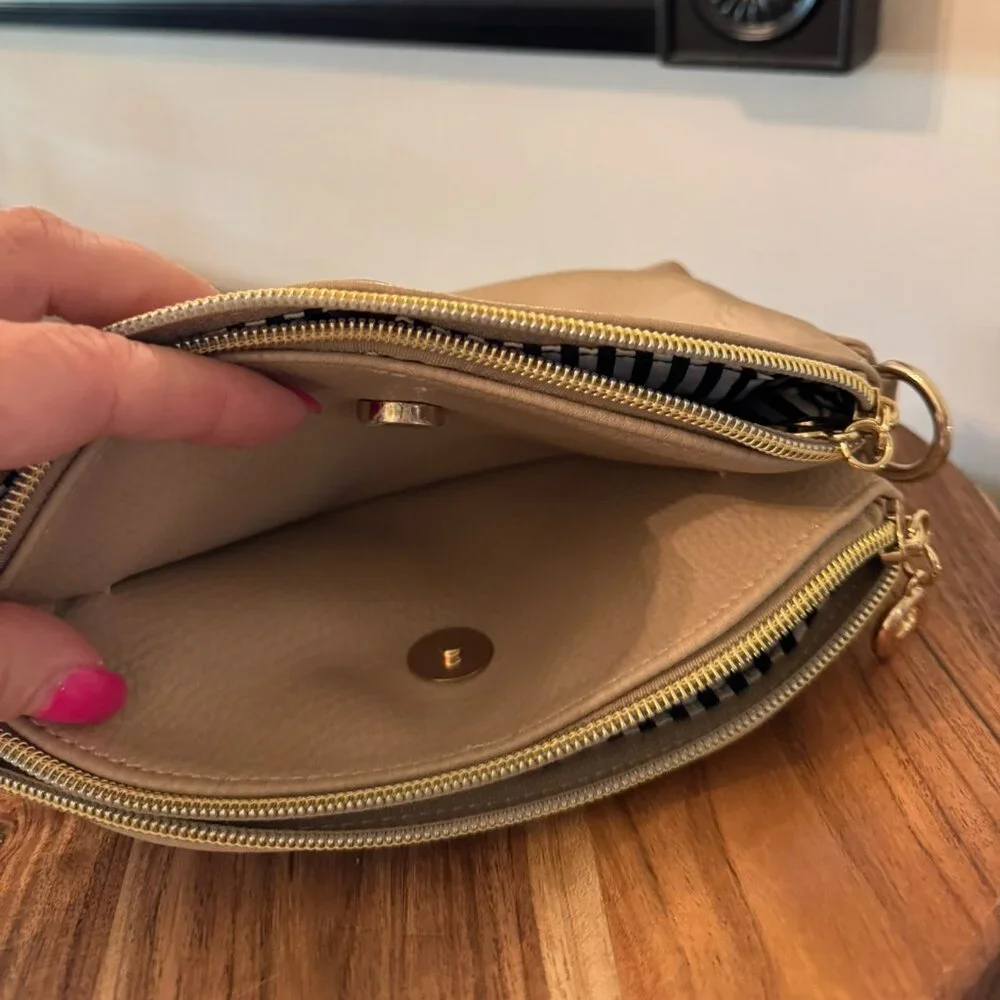 Charming Charlie Tan Crossbody Shoulder Bag  -  Versatile Everyday Purse - Picture 6 of 9